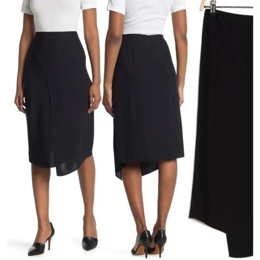 VINCE Wrap Skirt in Black Size 6
